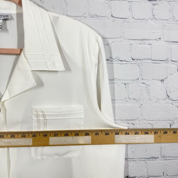 Vintage 90’s Y2K Blouse Button Women XL Long Sleeve Basic Preppy Office - Picture 9 of 11